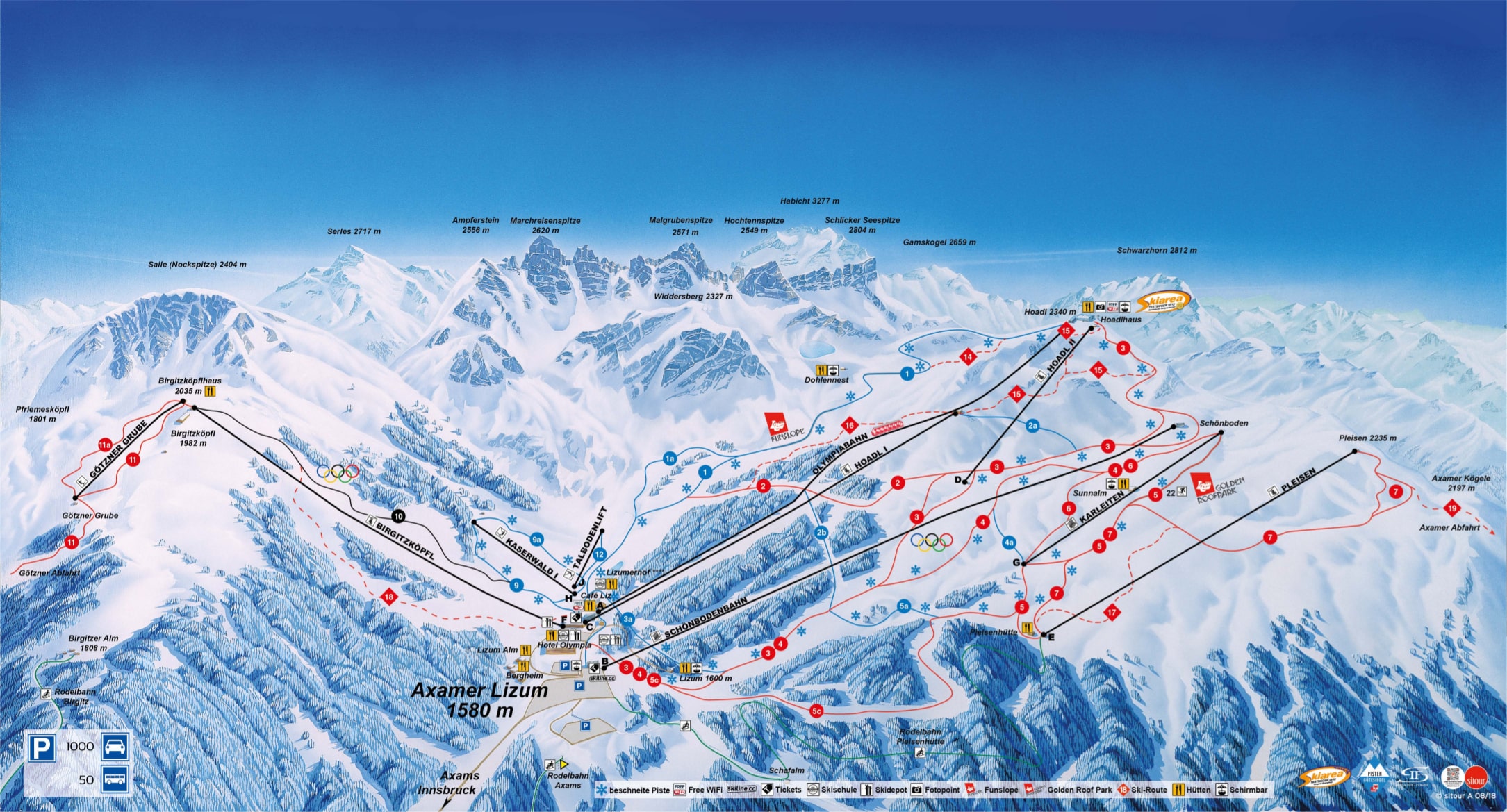 Axamer Lizum piste map
