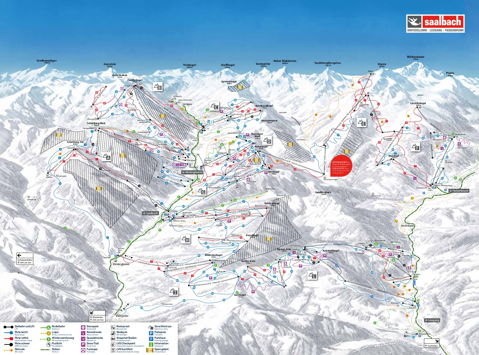 Fieberbrunn piste map