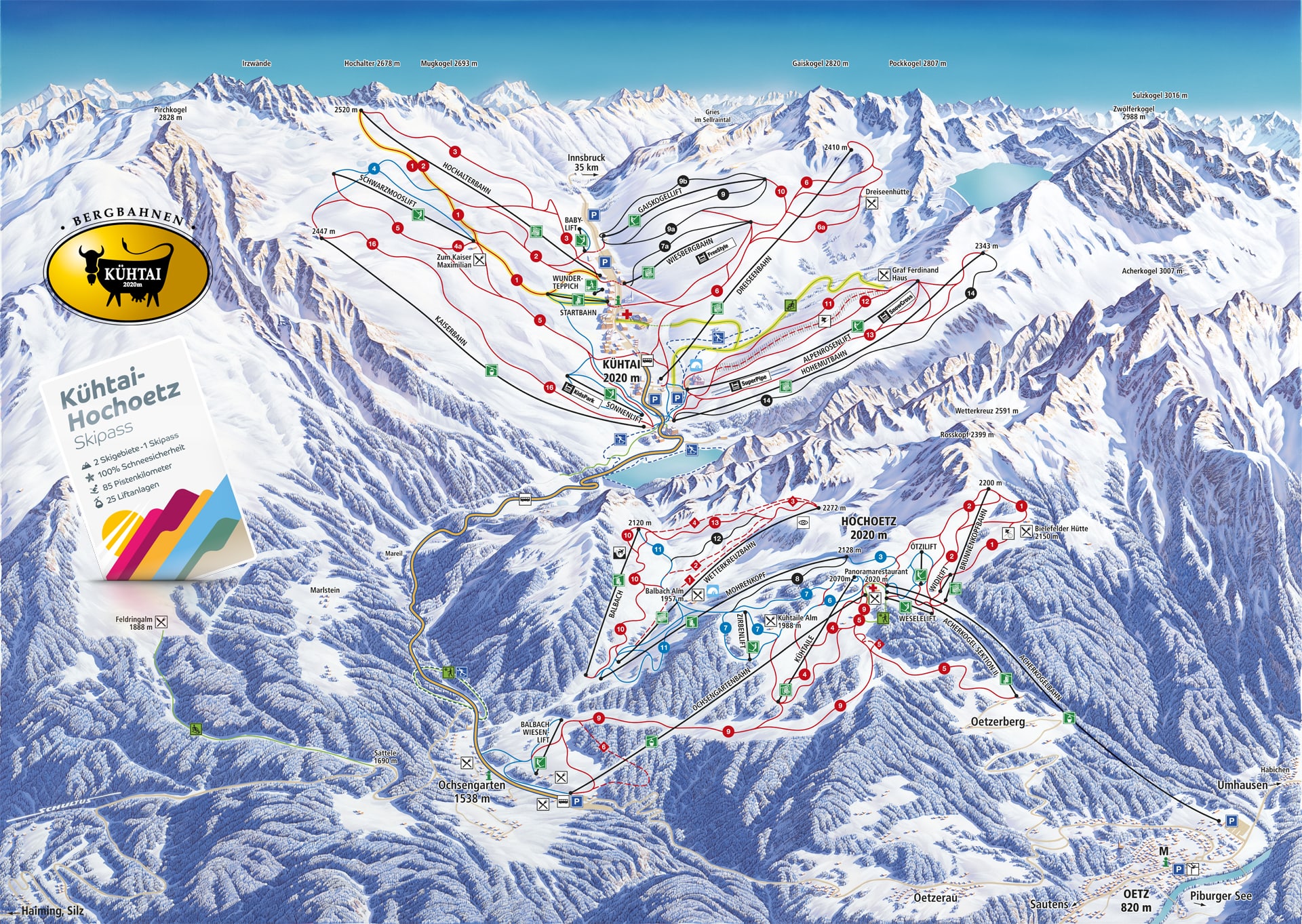 Kühtai piste map