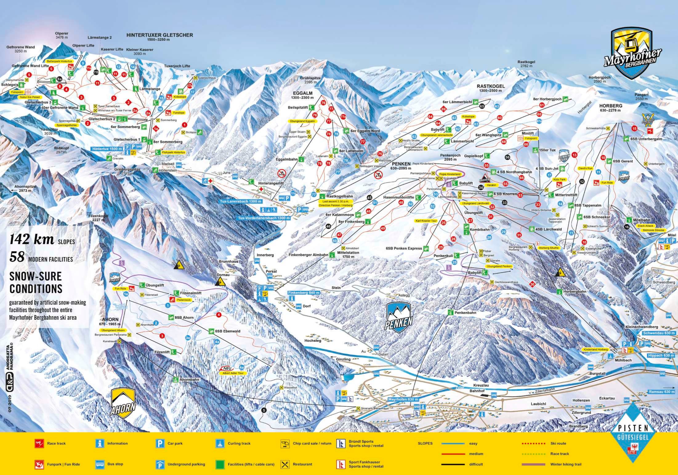Mayrhofen piste map