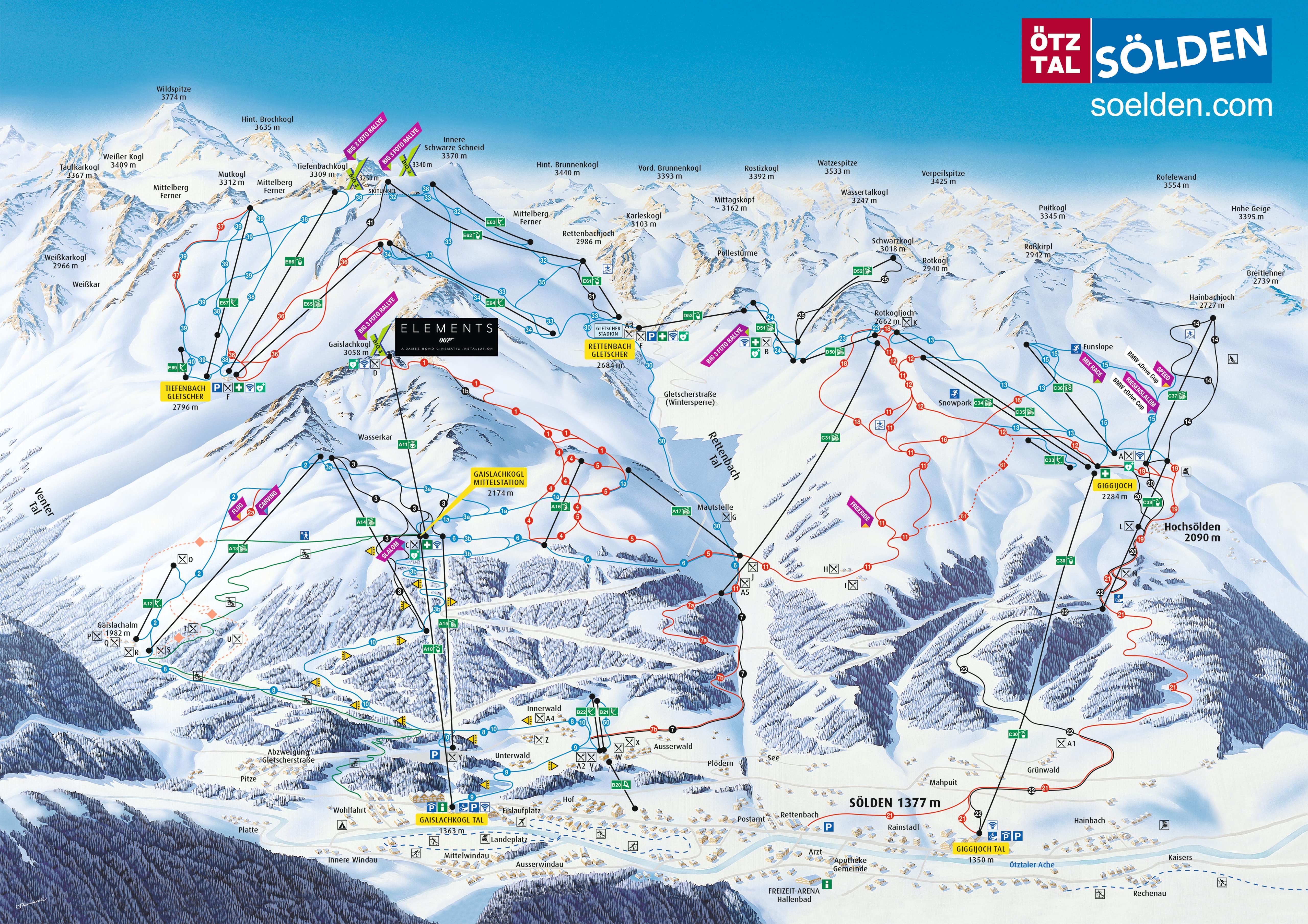 Sölden piste map