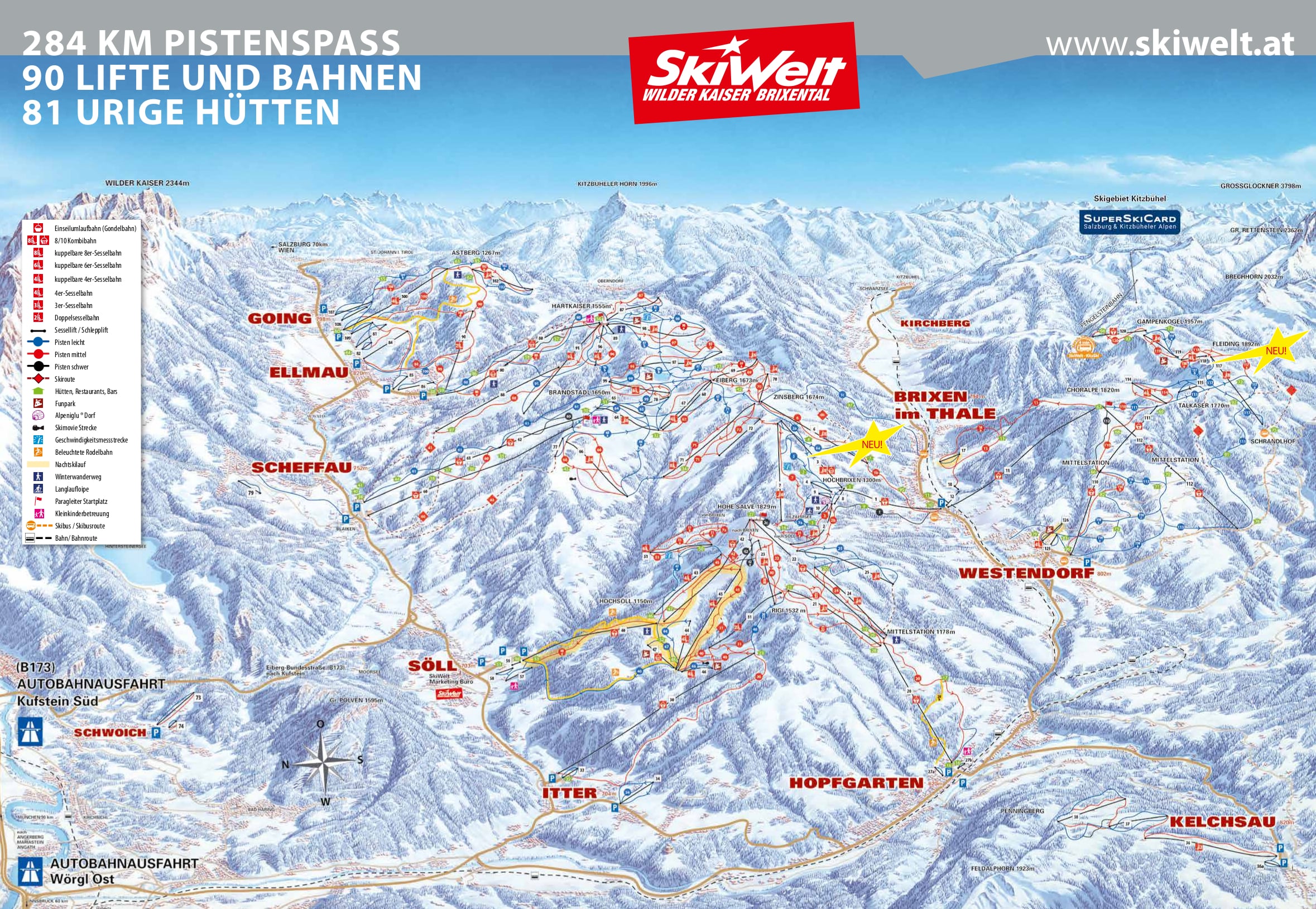 Söll piste map
