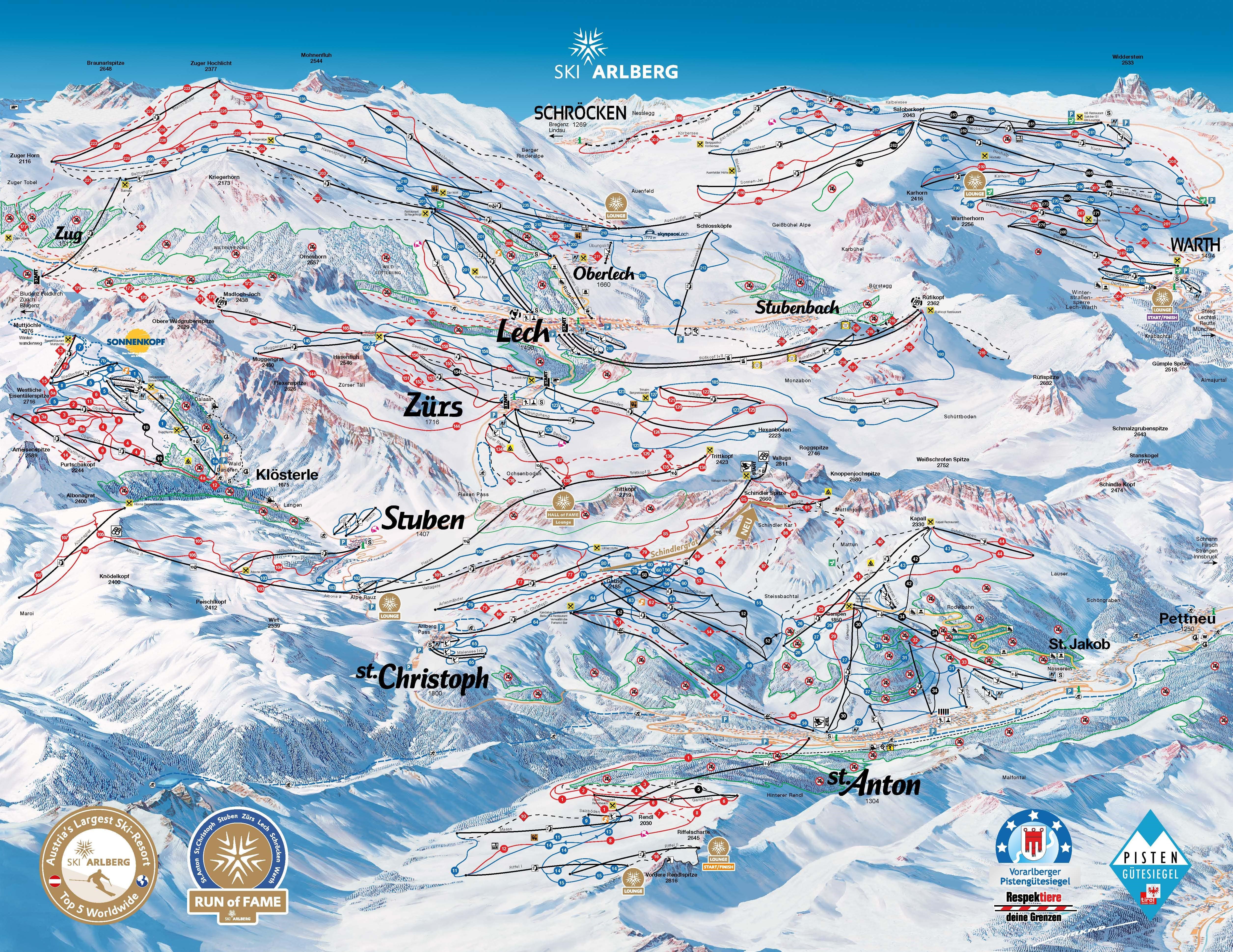 St. Anton am Arlberg piste map