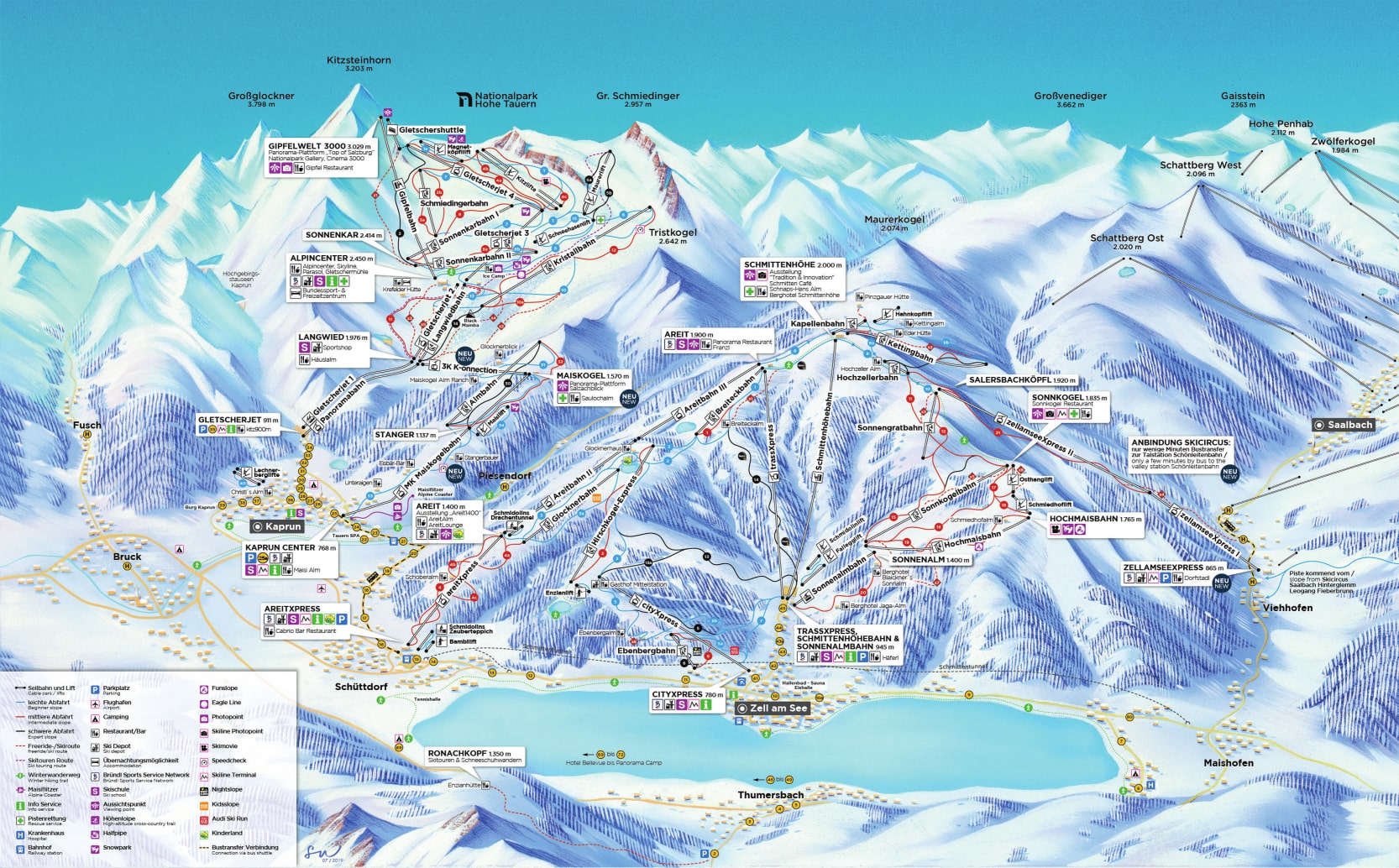 Zell am See Kaprun piste map
