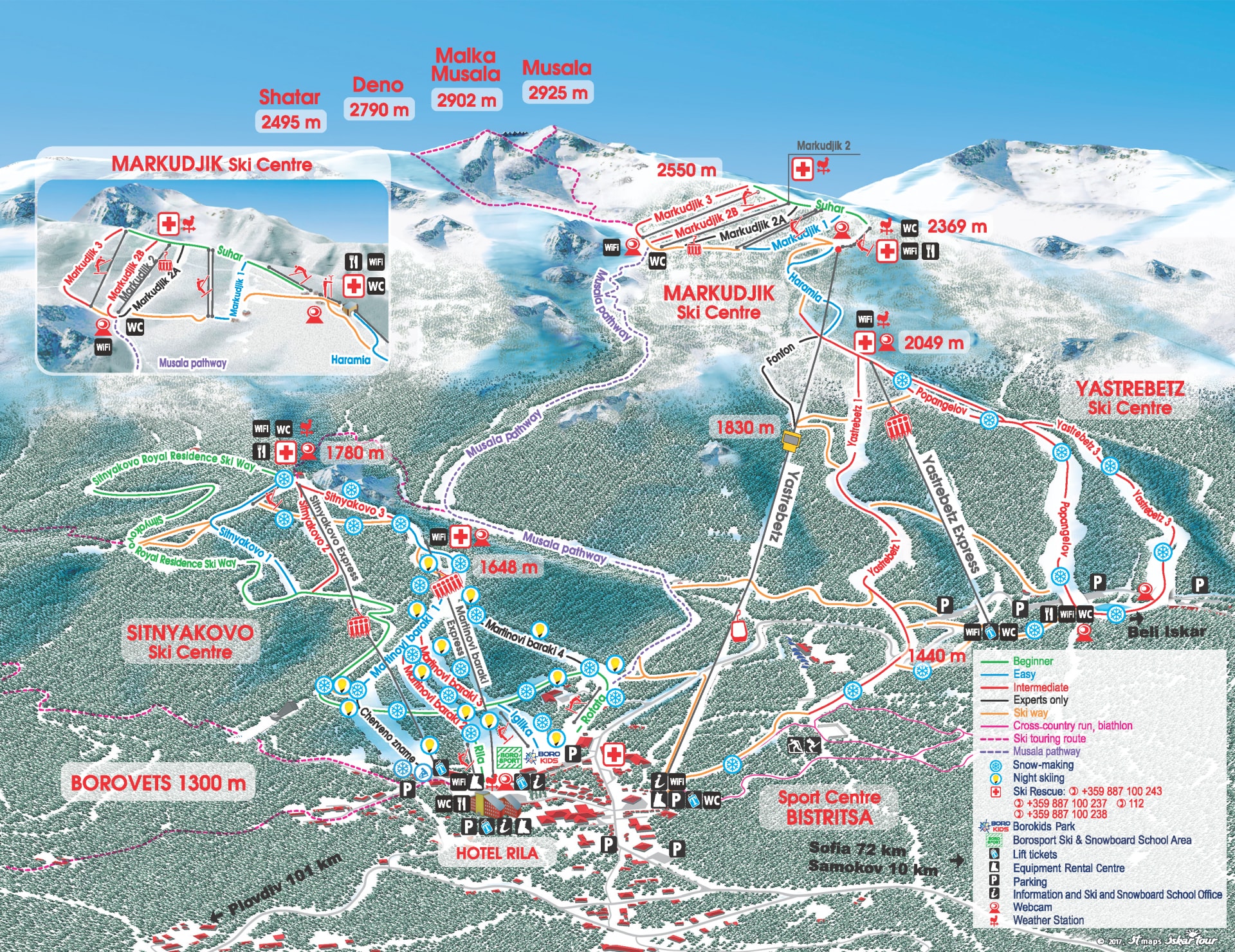 Borovets piste map