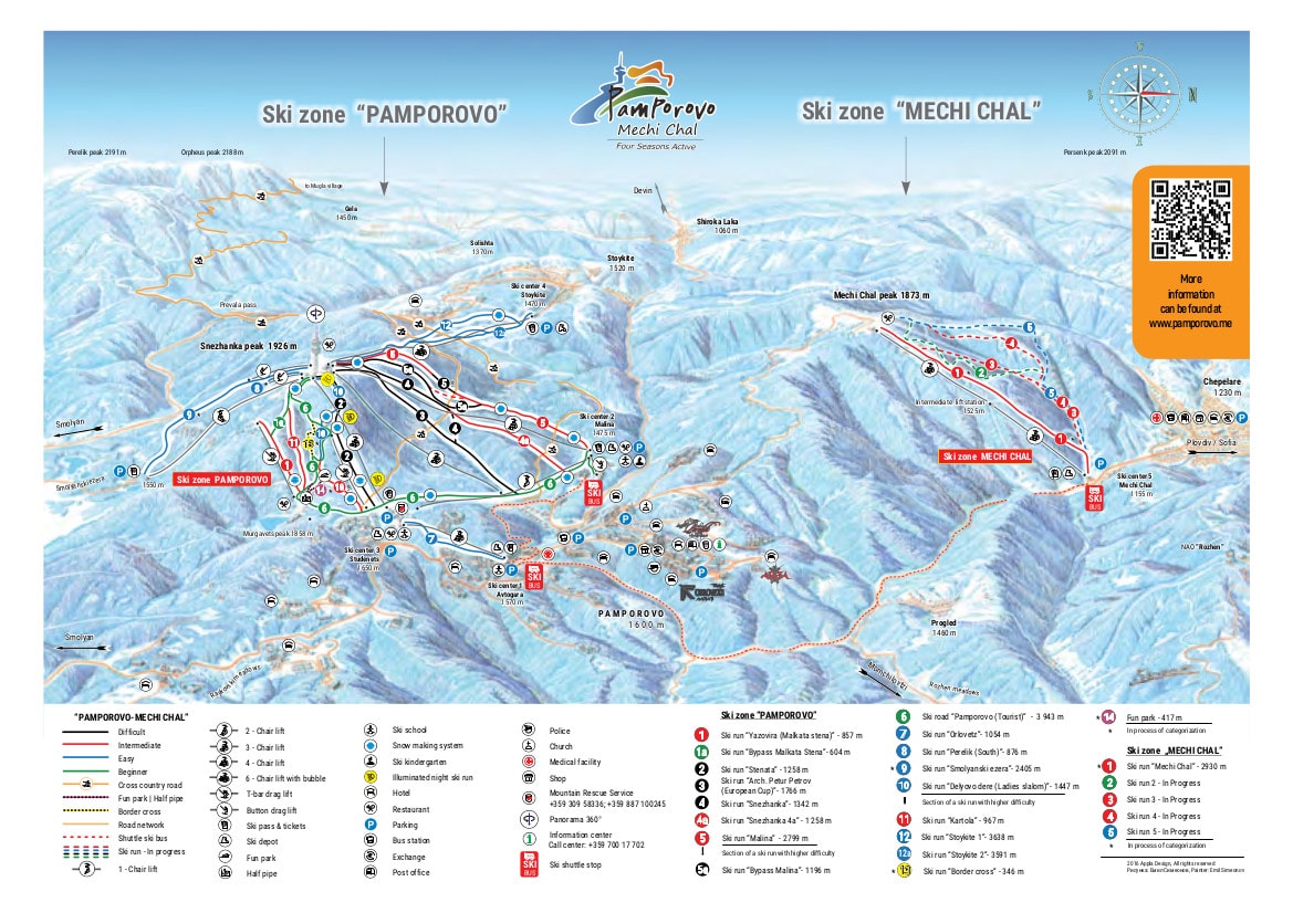 Pamporovo piste map