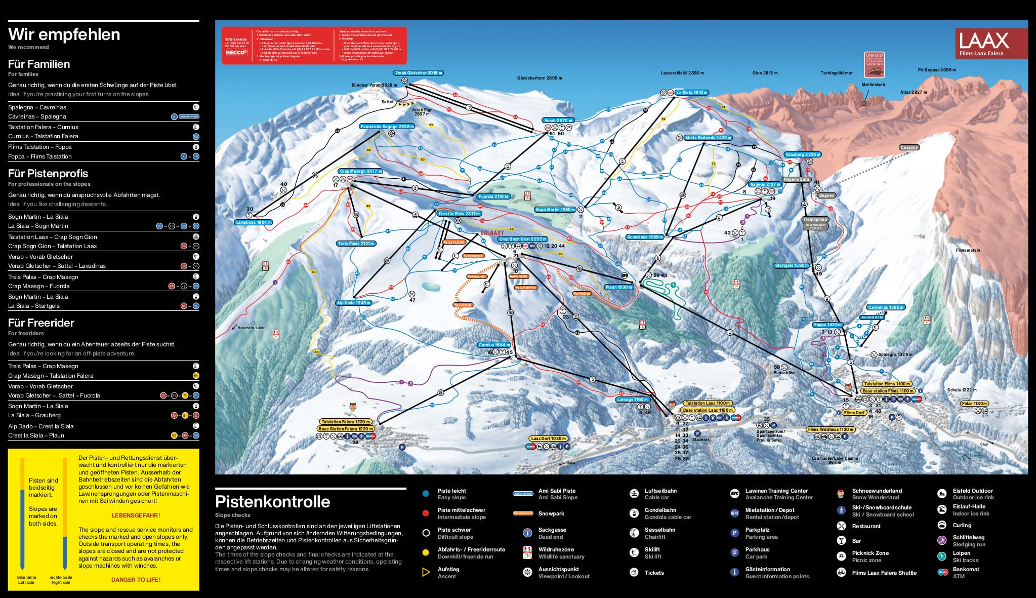 Flims Laax Falera piste map