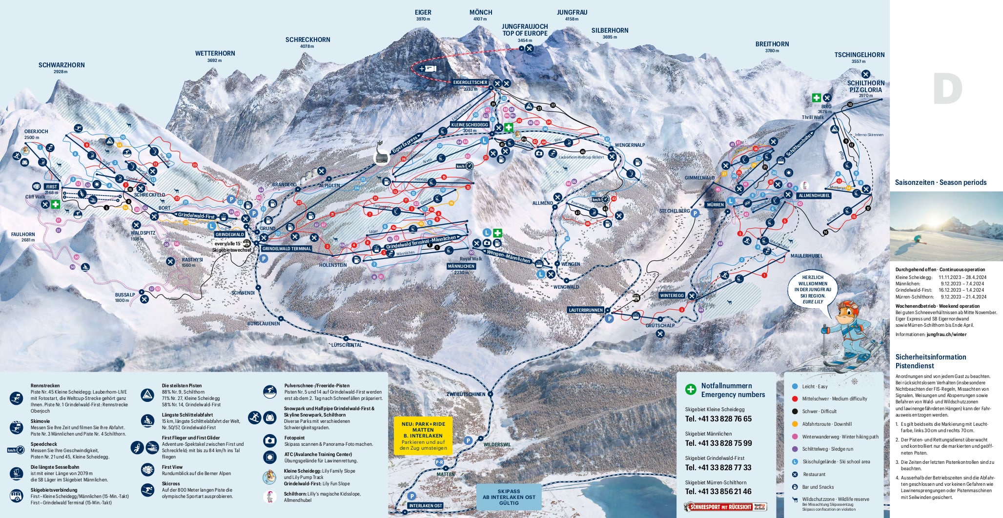 Grindelwald Wengen piste map