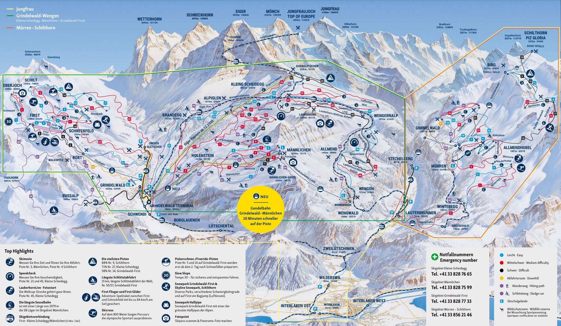 Mürren piste map