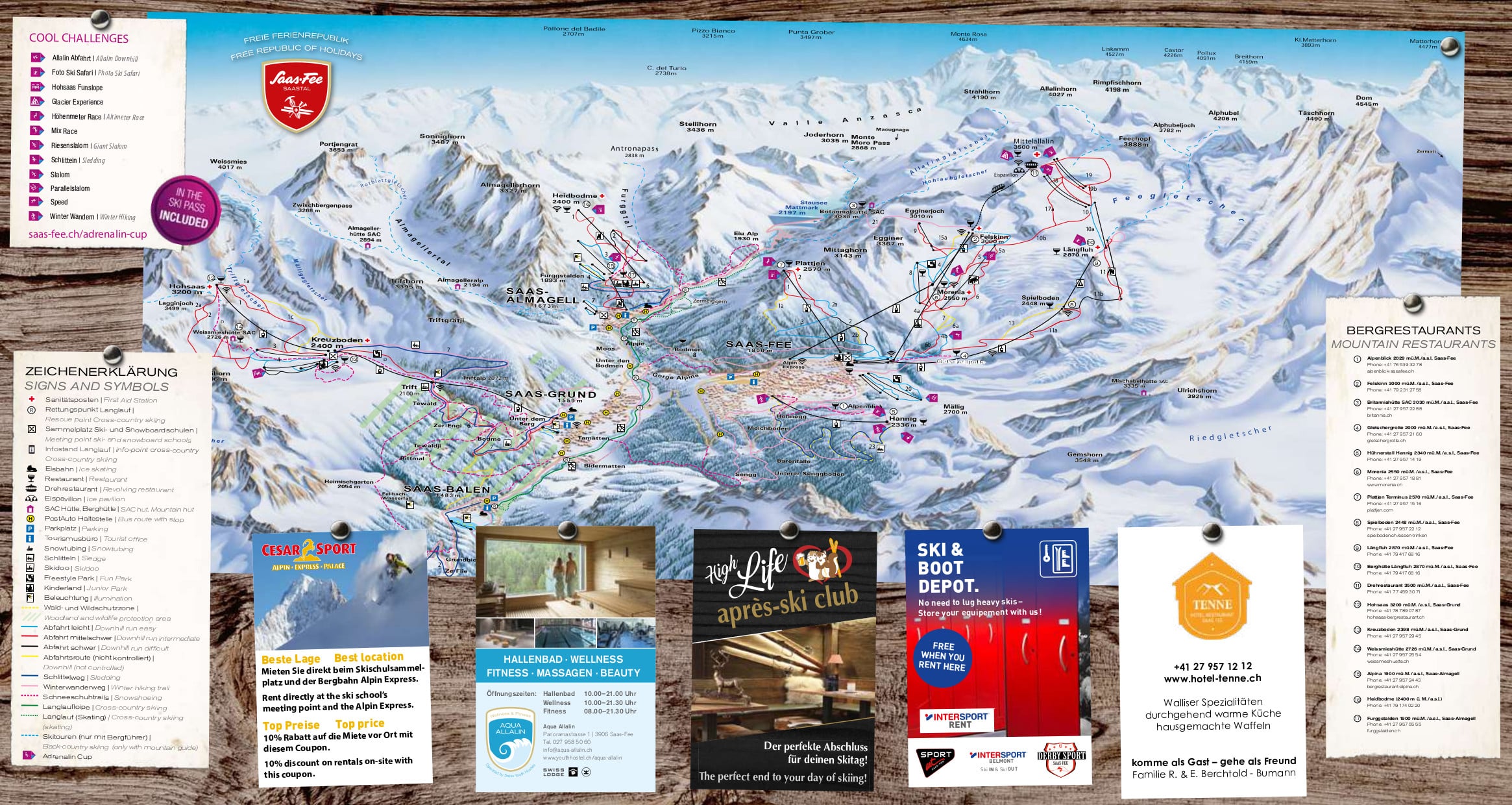 Saas Fee piste map
