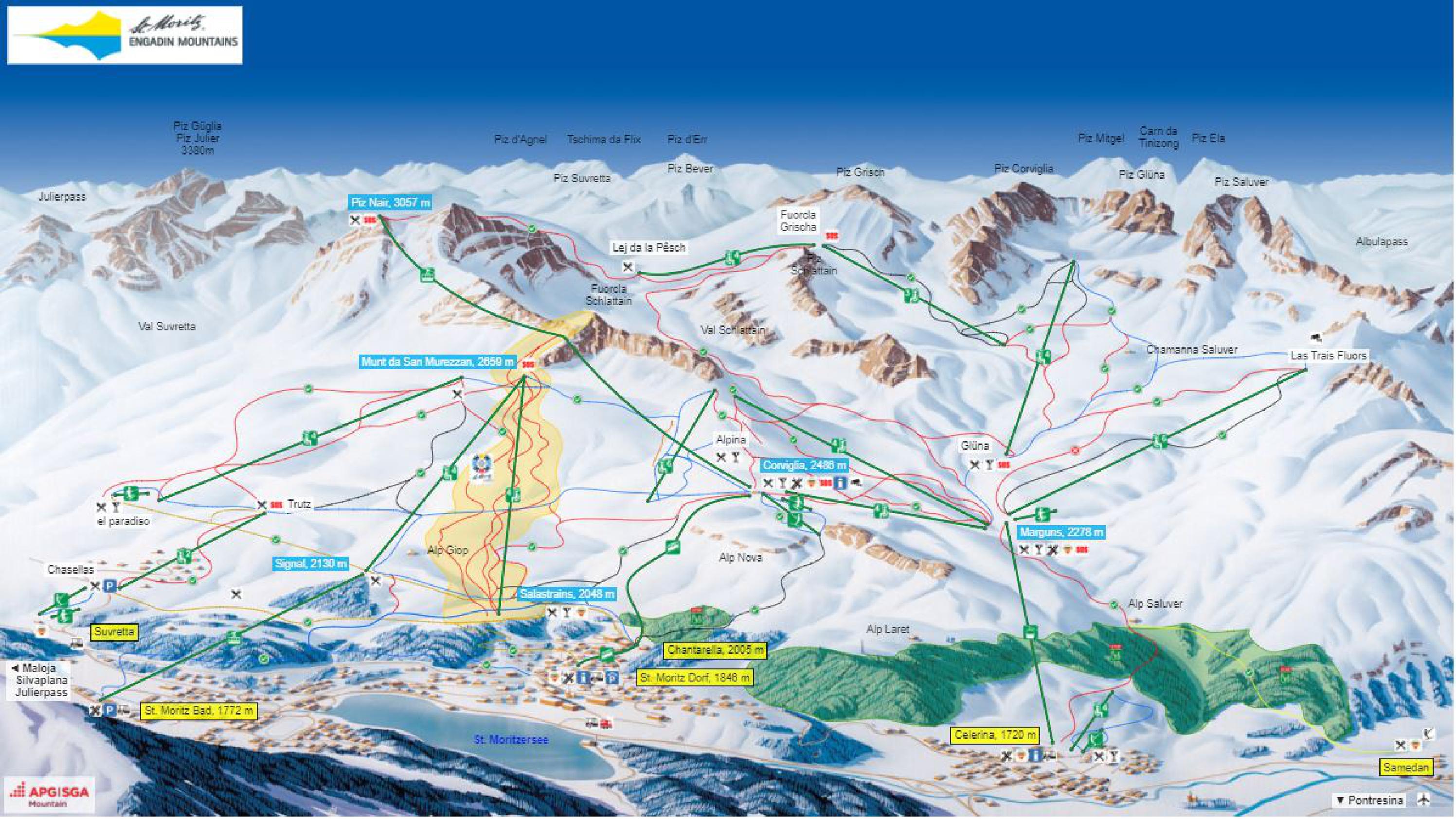 St. Moritz piste map