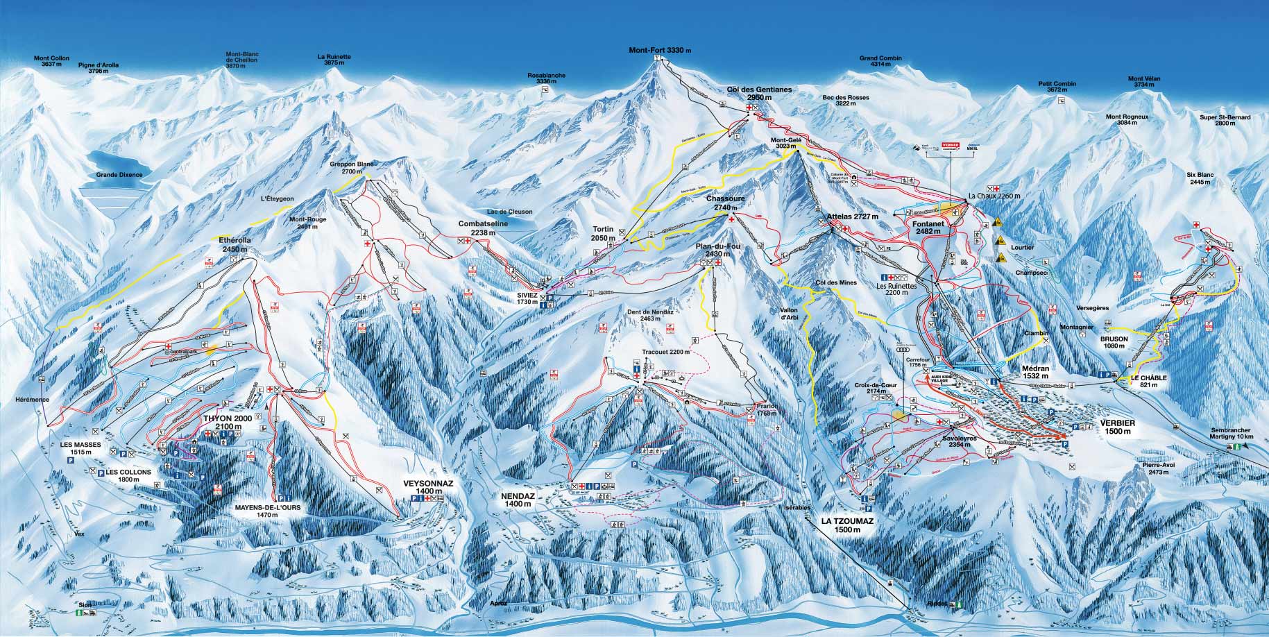 Verbier piste map