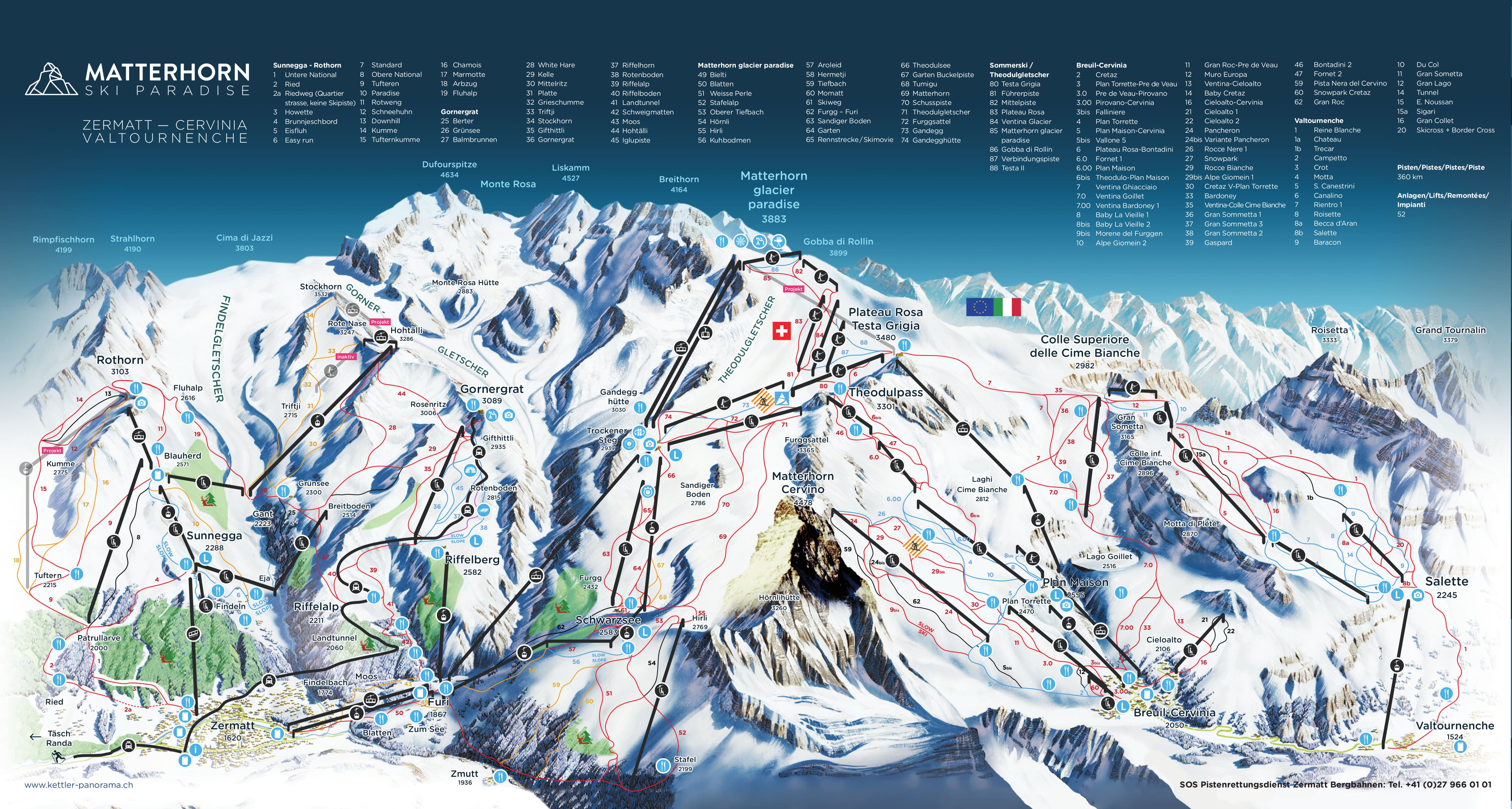 Zermatt piste map