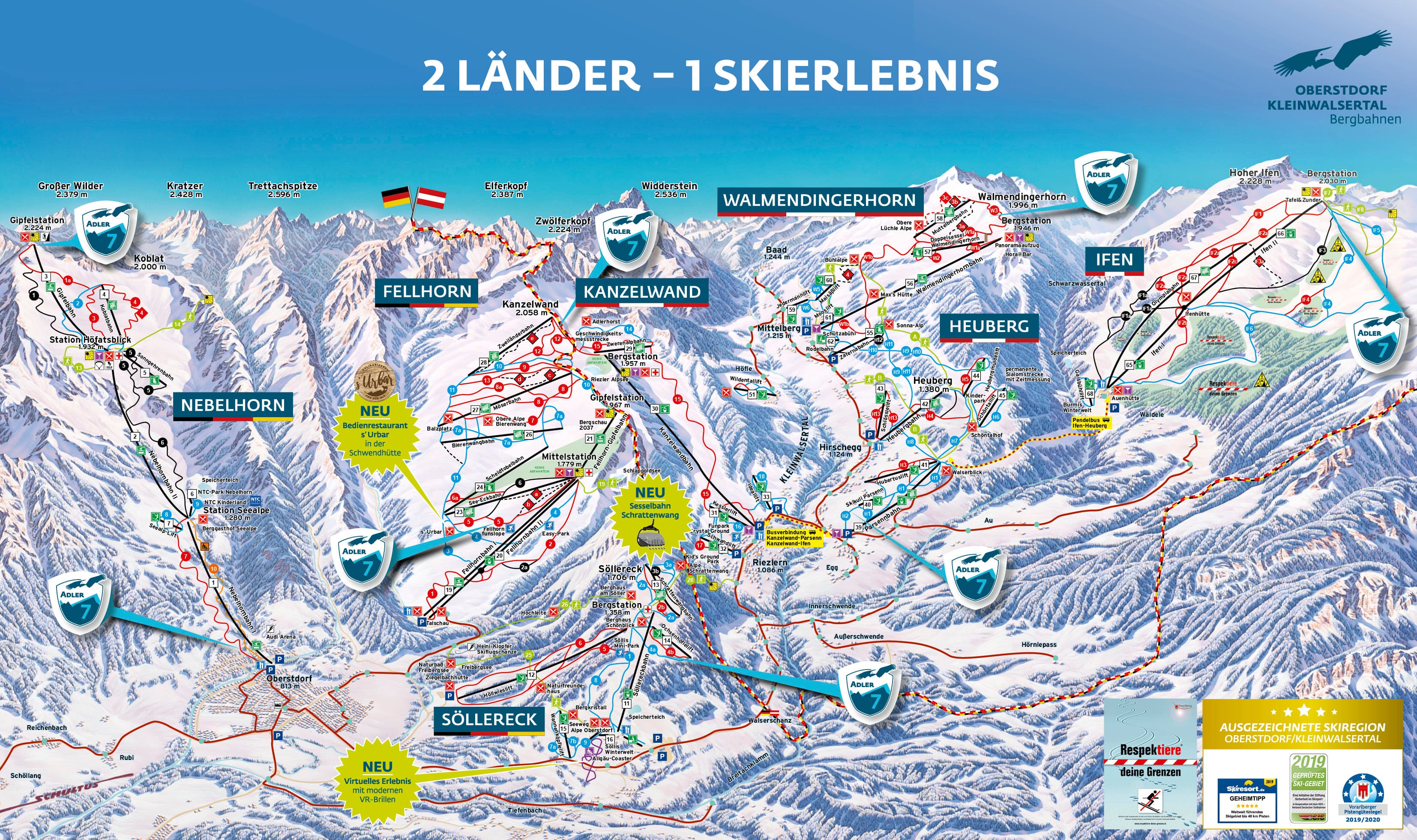 Oberstdorf Kleinwalsertal piste map