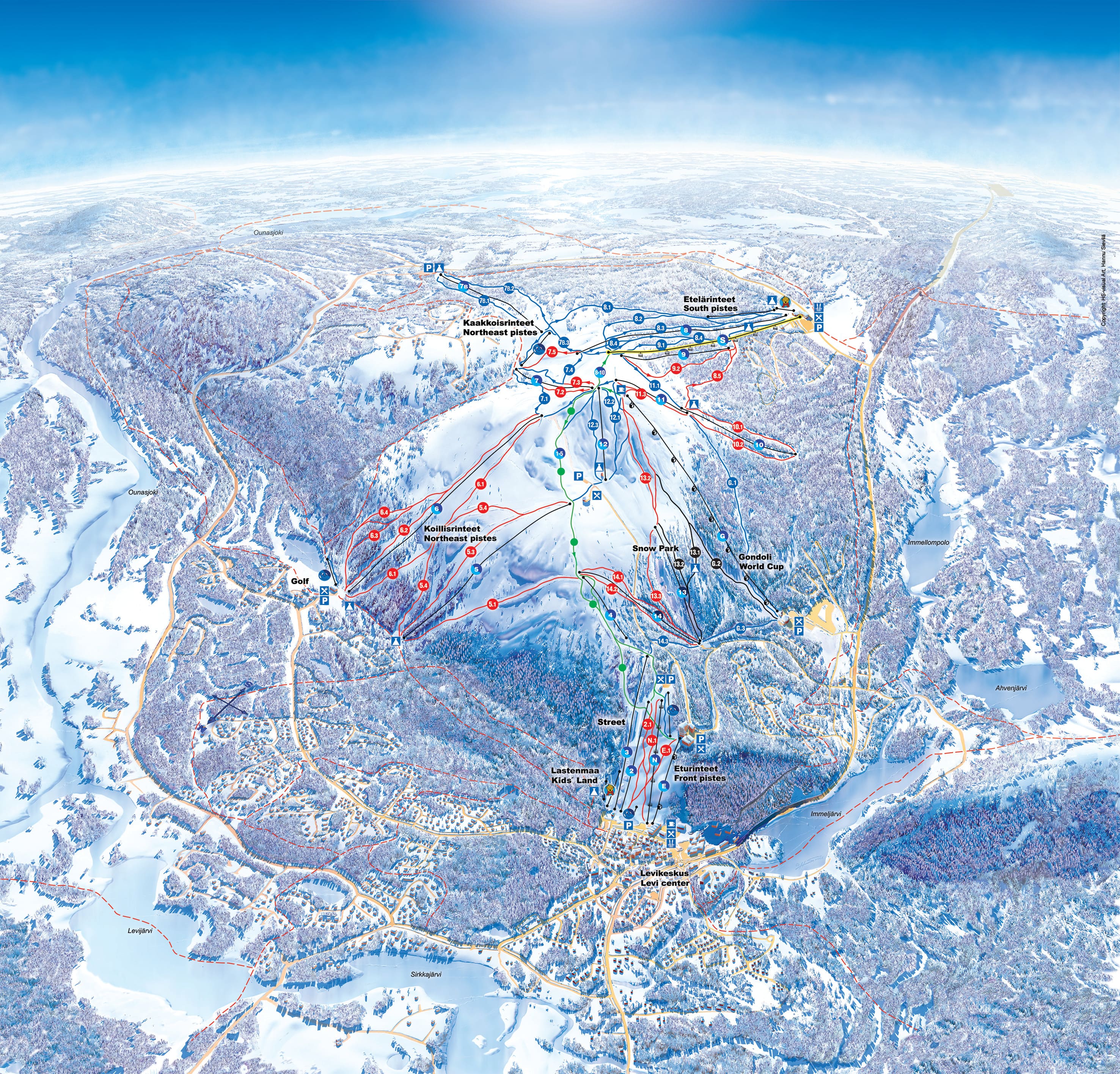 Levi piste map