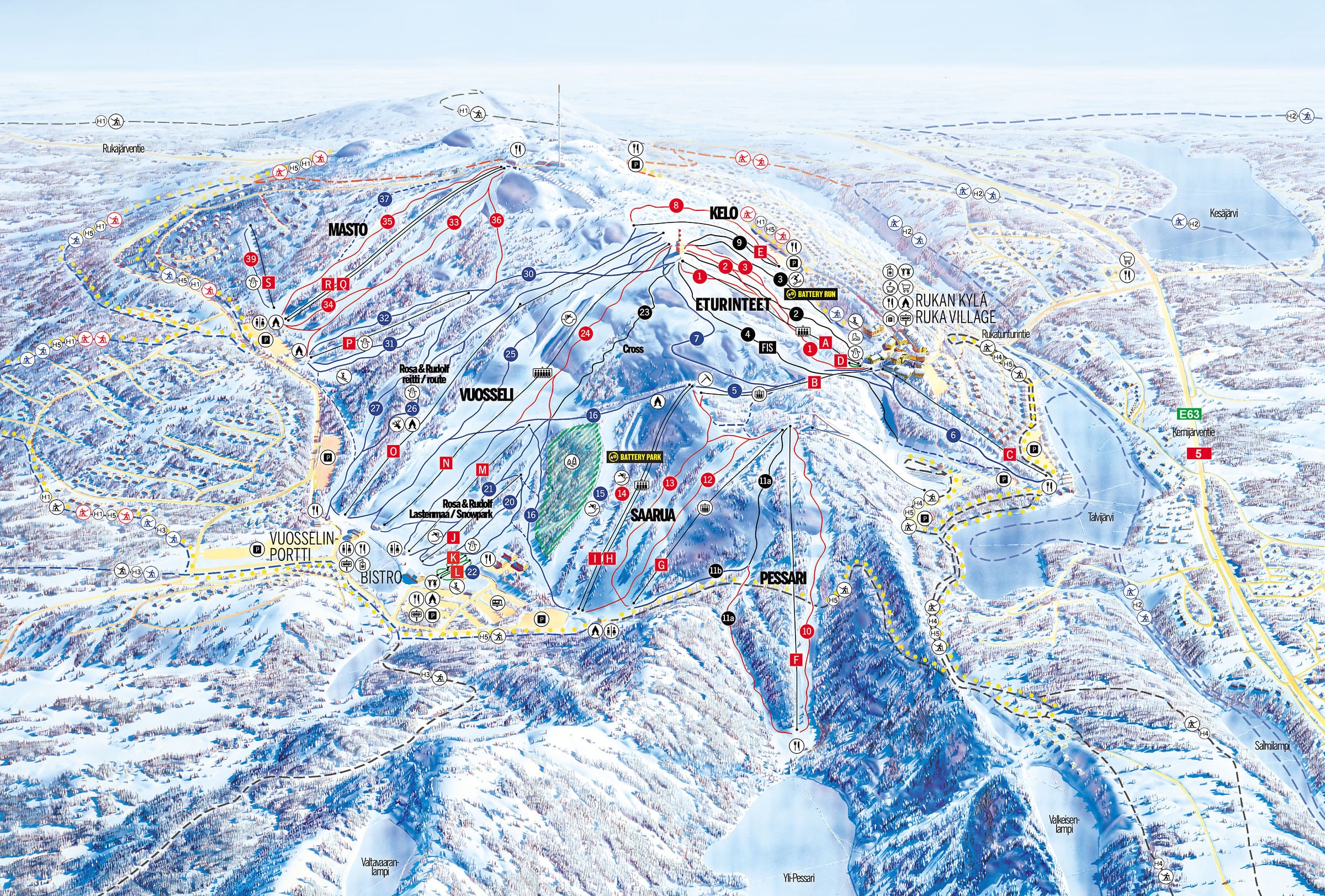 Ruka piste map