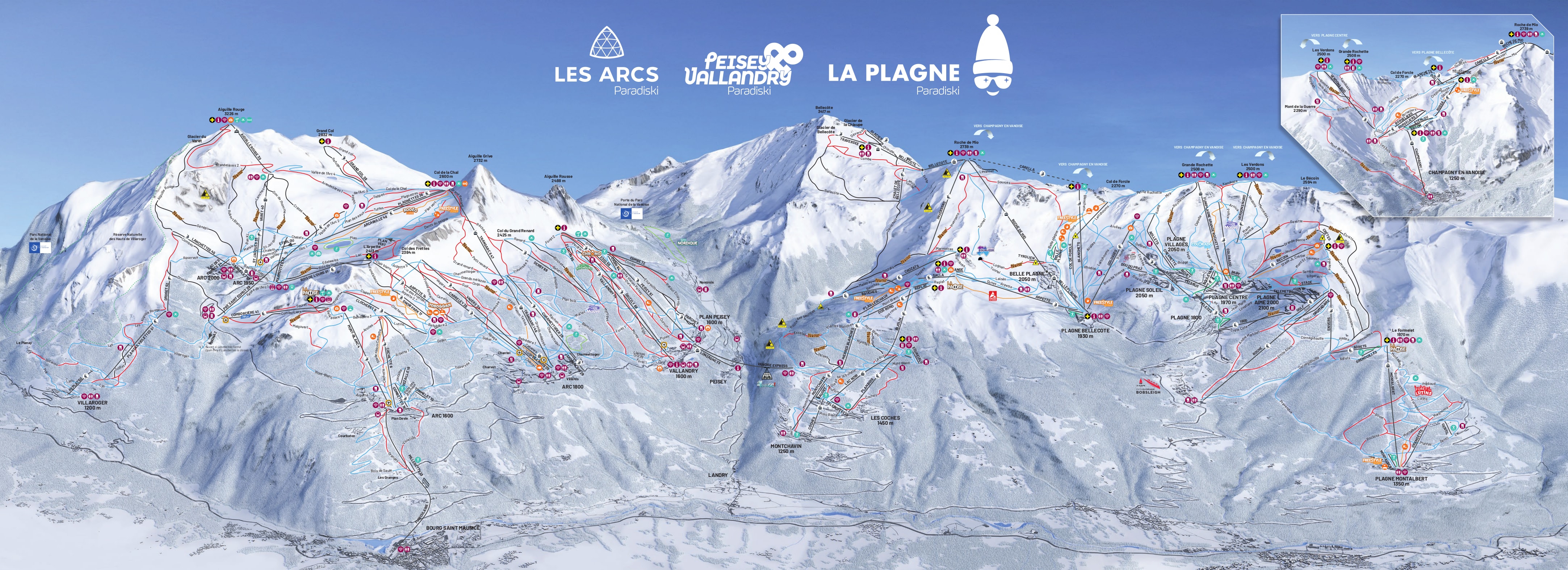 Les Arcs piste map