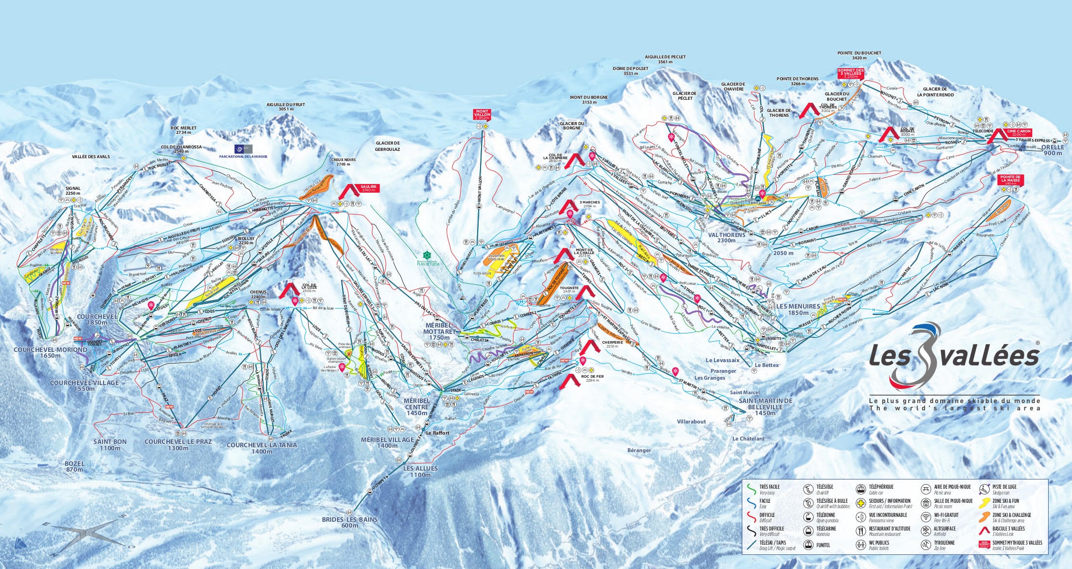 Courchevel piste map