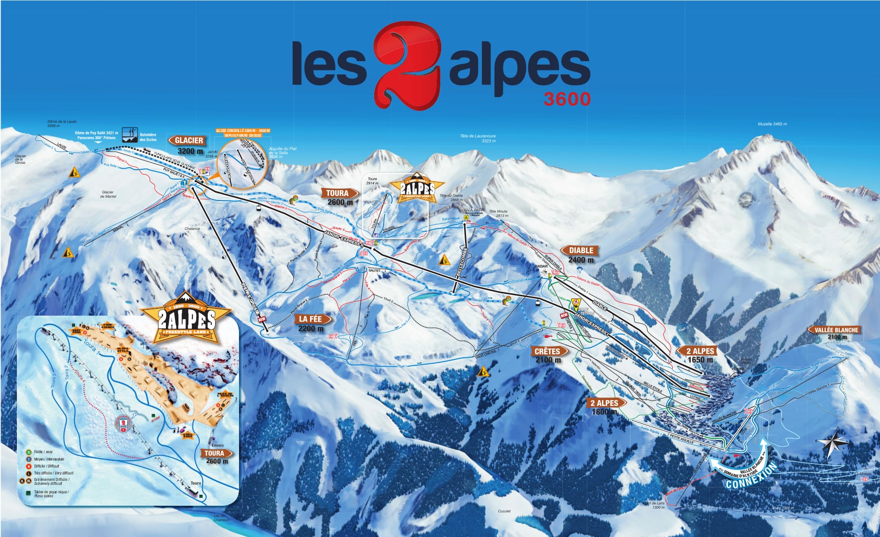 Les Deux Alpes piste map