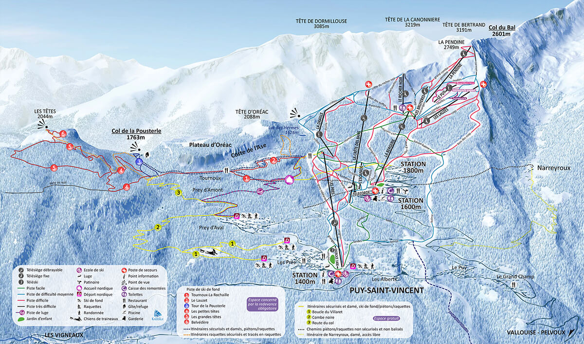 Puy Saint Vincent piste map