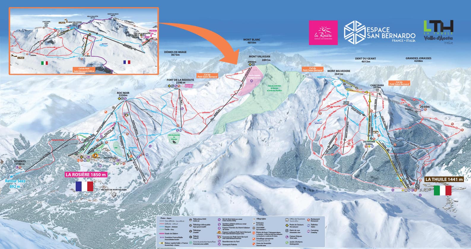 La Rosière piste map
