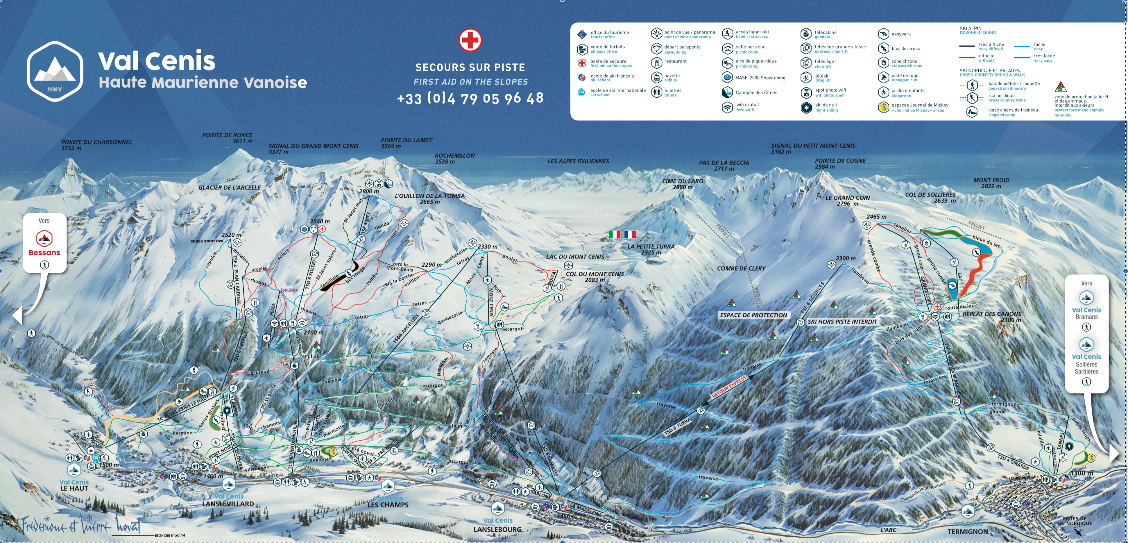 Val Cenis piste map