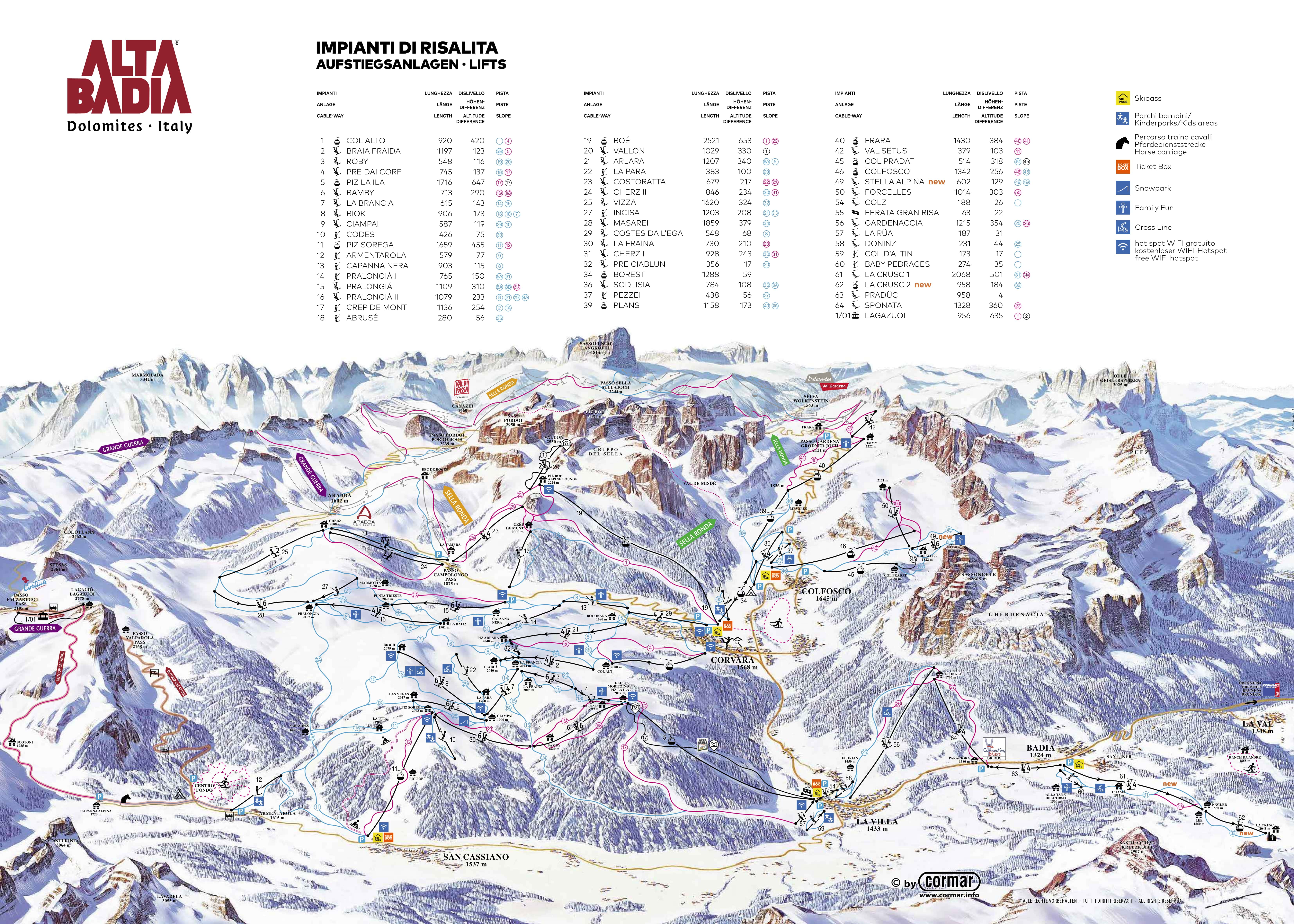 Alta Badia piste map