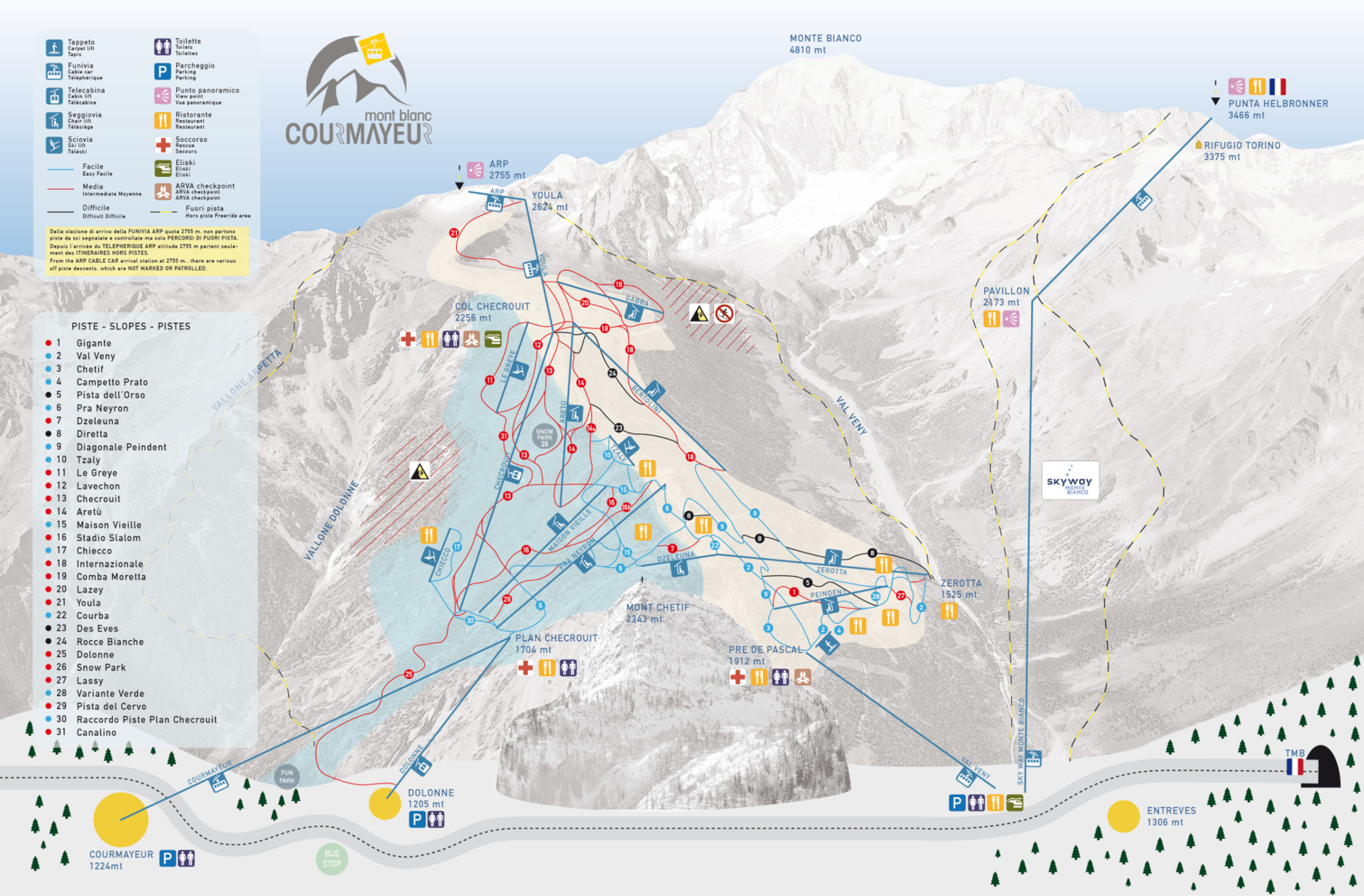 Courmayeur piste map