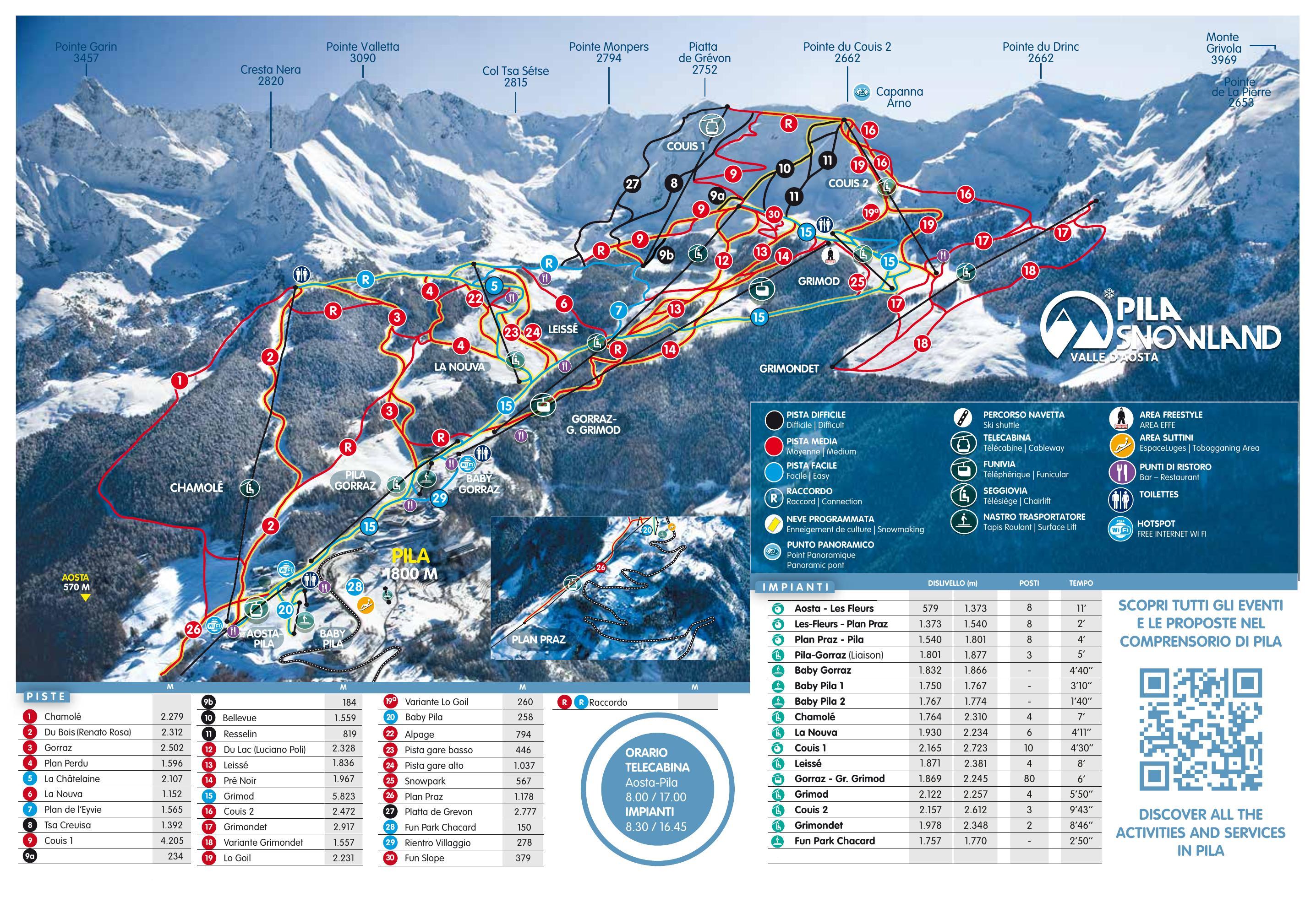 Pila piste map