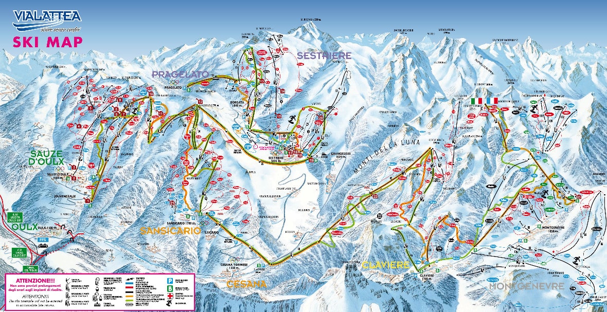 Sestrière piste map