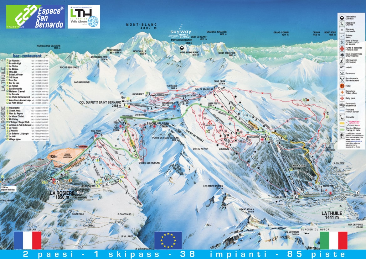 La Thuile piste map