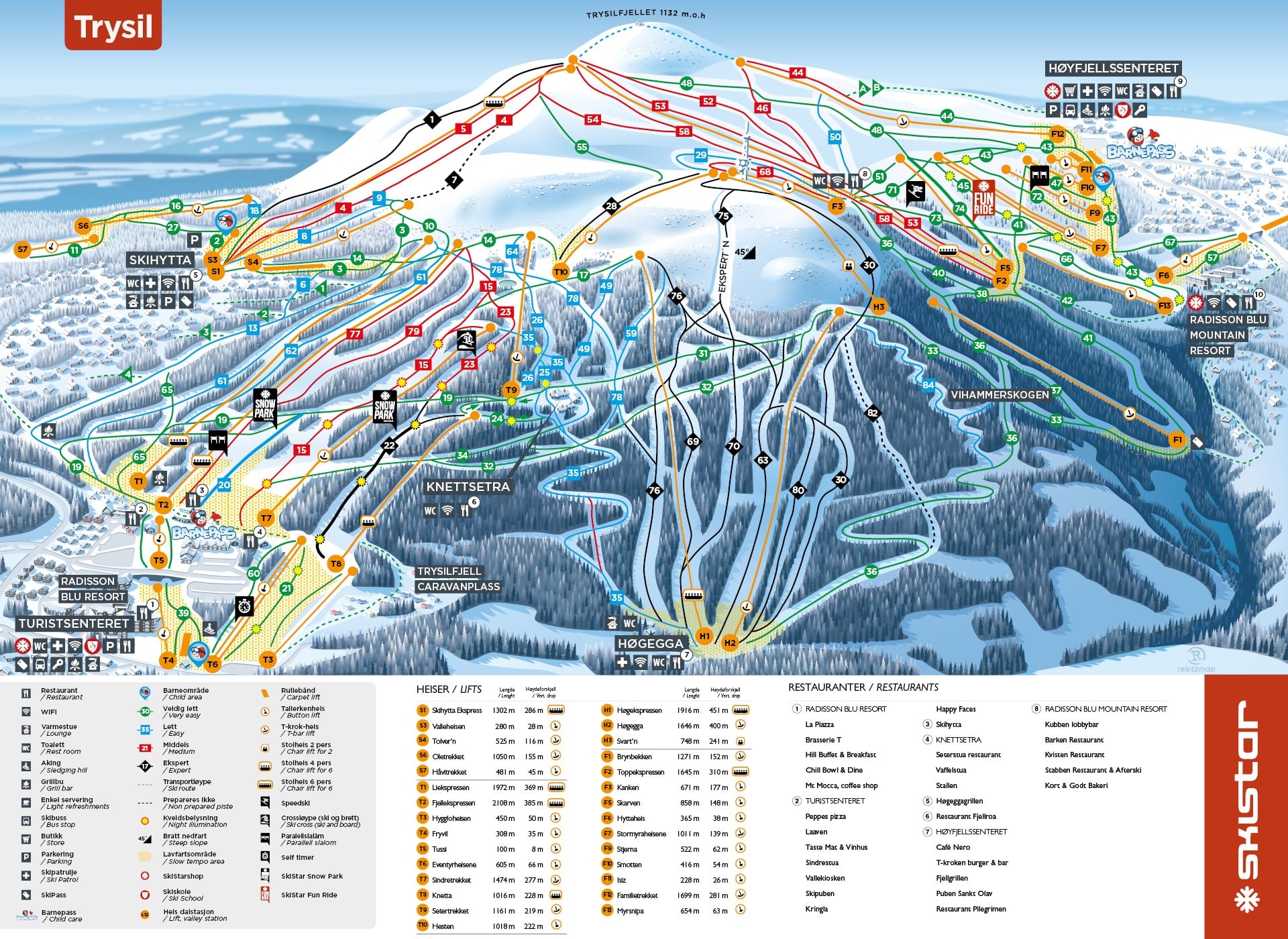 Trysil piste map