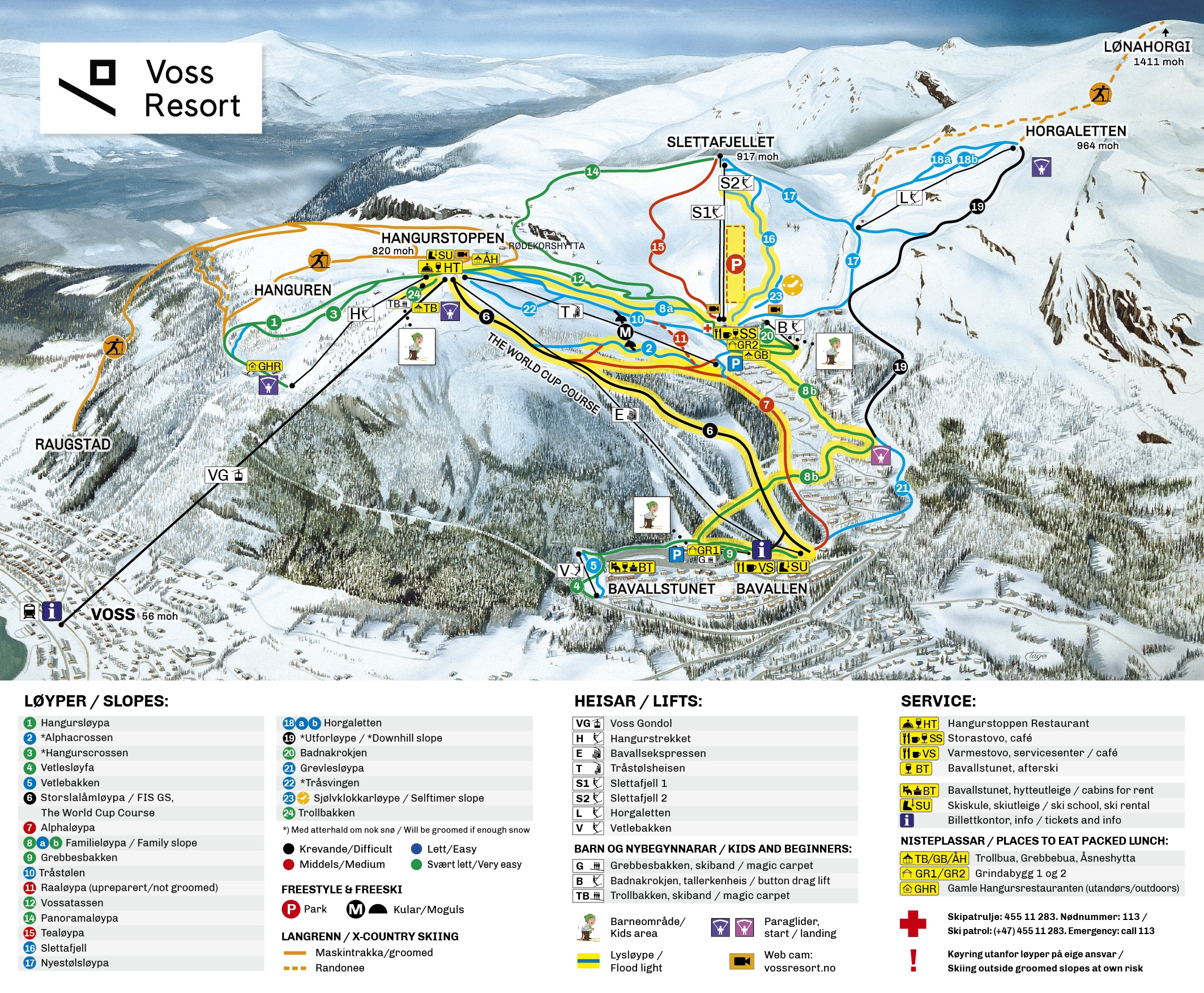 Voss piste map