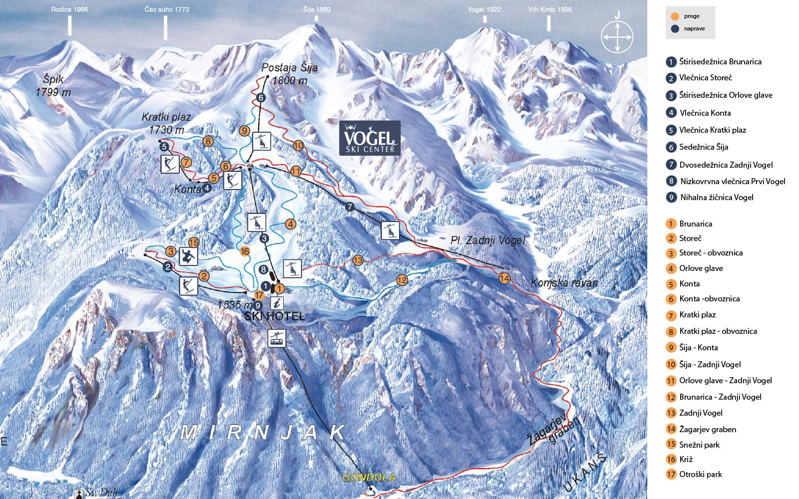Vogel piste map